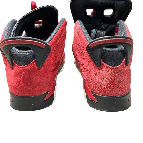 Nike Air Jordan 6 Retro "Toro Bravo" Red/Black Suede High Top Sneakers Kids 3Y - Picture 5 of 8